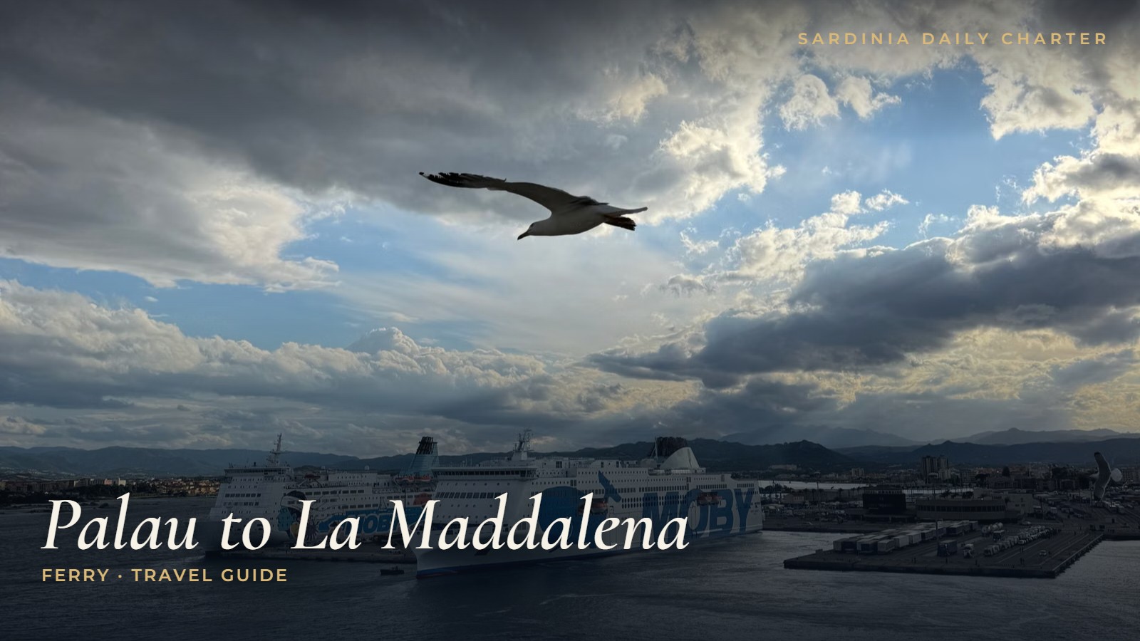 Ferry departing from Palau port towards La Maddalena, Sardinia
